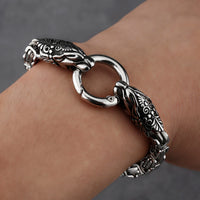Freya Cat with Runes Steel Bracelet