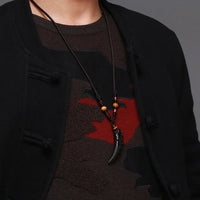 Fenrir Fang - carved Obsidian Necklace