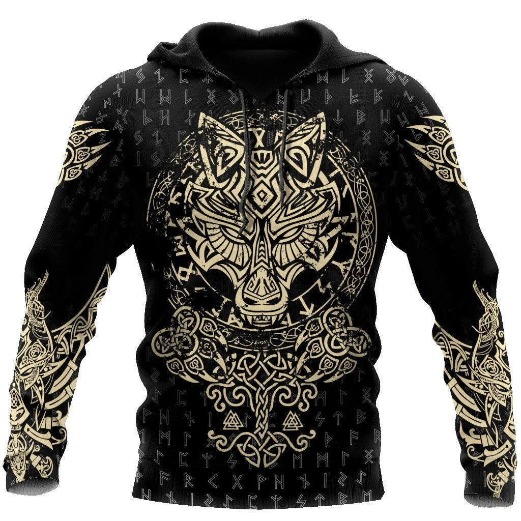 Ravens and Wolves of Odin 3D Printed Hoodie