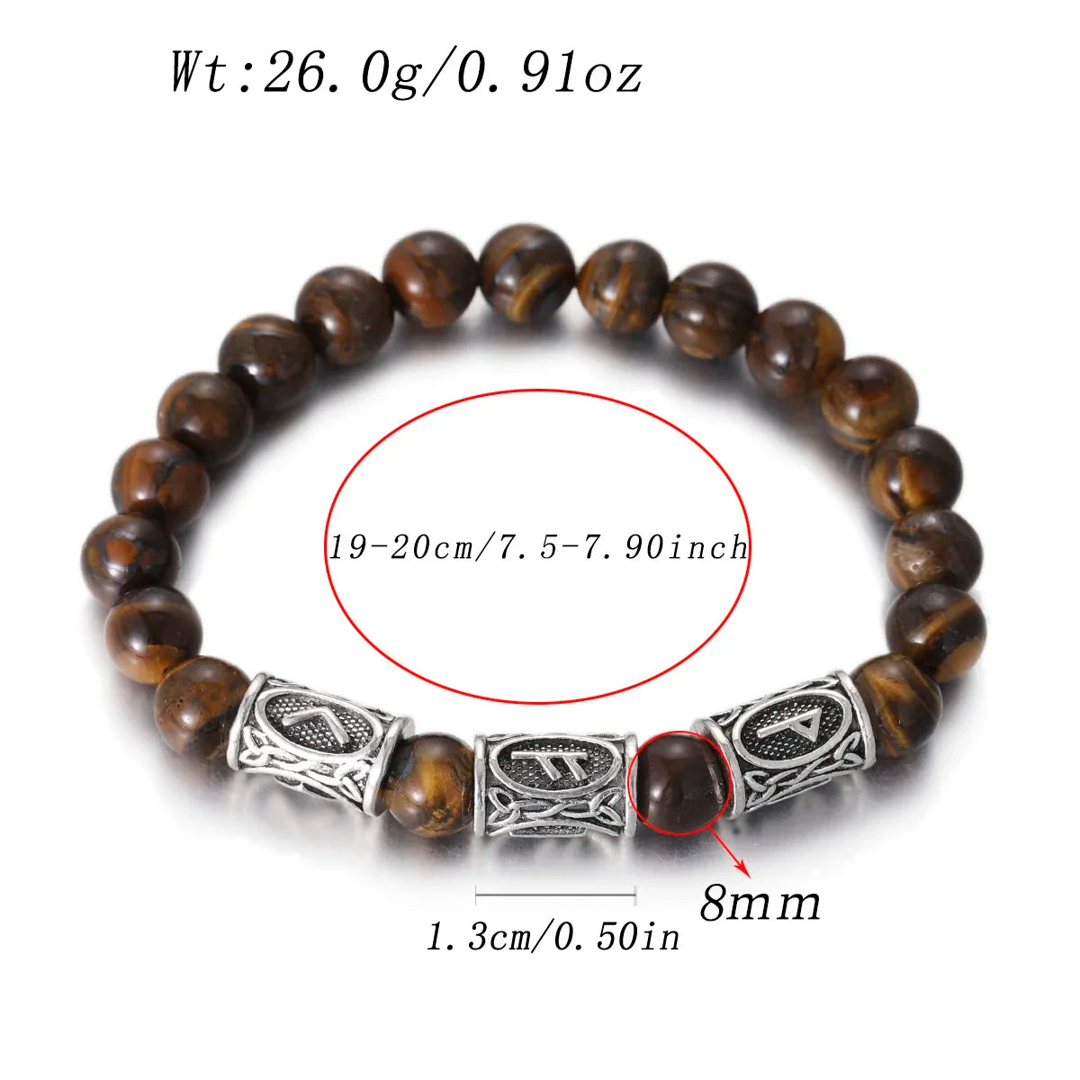 Runes in Lava Stone Bracelet