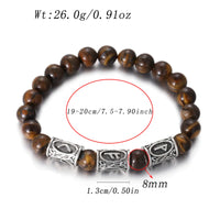 Runes in Lava Stone Bracelet