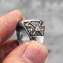 Vegvisir The Viking Compass Steel and Brass Ring
