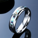 Elivagar River in Ginnungagap Steel and Abalone Shell Ring