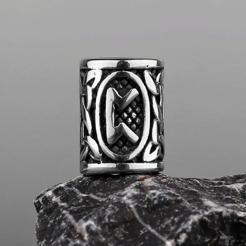 Stainless Steel Runes Beard Rings