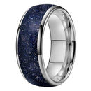 Stars in the North Sky Tungsten Carbide Ring With Blue Sandstone Inlay
