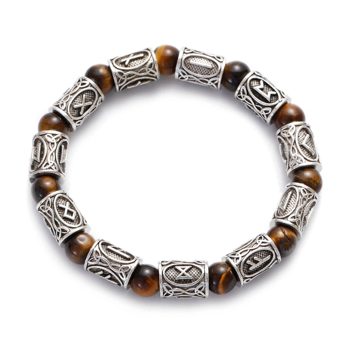 Runes in Lava Stone Bracelet