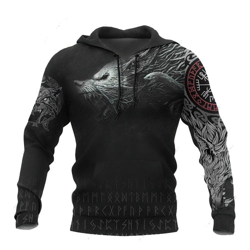 Ravens and Wolves of Odin 3D Printed Hoodie