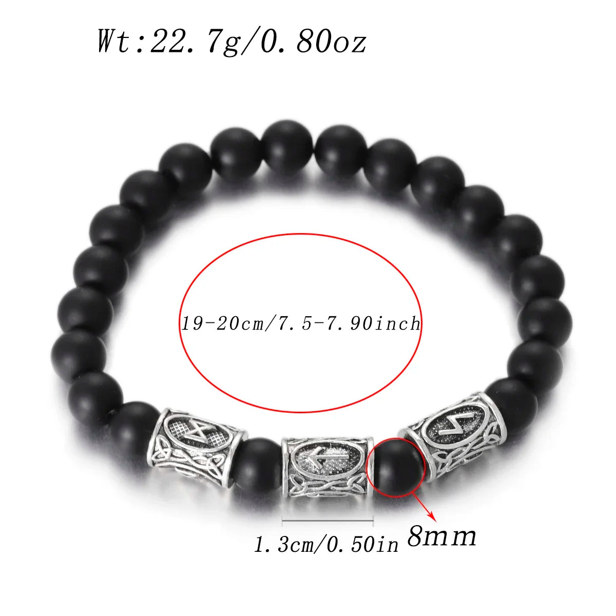 Runes in Lava Stone Bracelet