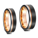 Frigg's Wedding Band With Yellow Golden Inlay - 8mm Tungsten Carbide Ring