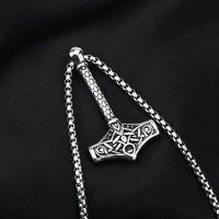 Mjolnir with Longer Handle Stainless Steel Necklace