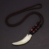Fenrir Fang - carved Obsidian Necklace
