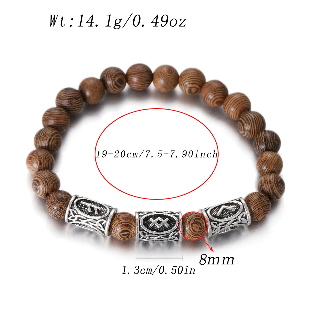 Runes in Lava Stone Bracelet