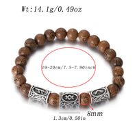 Runes in Lava Stone Bracelet