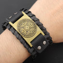 Mjölnir Leather Bracelet With Runes