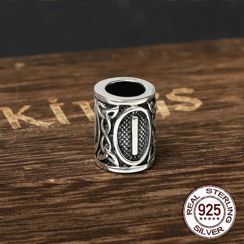 Sterling Silver Runes Beard Rings