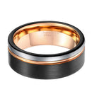 Frigg's Wedding Band With Yellow Golden Inlay - 8mm Tungsten Carbide Ring