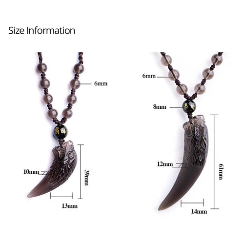 Fenrir Fang - carved Obsidian Necklace