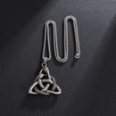 Triquetra with Ouroboros Stainless Steel Necklace