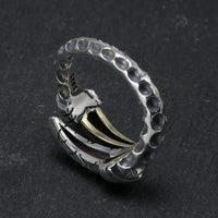 Jormungandr Single Claw Handmade 925 Sterling Silver Ring