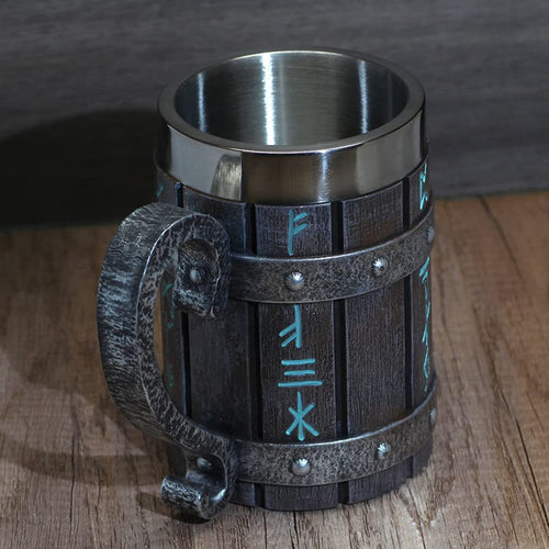 Chope à bière runique viking