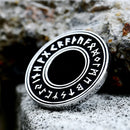 Norse Runes Wheel Stainless Steel Necklace