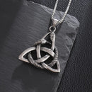 Triquetra with Ouroboros Stainless Steel Necklace