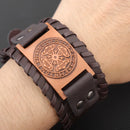 Mjölnir Leather Bracelet With Runes