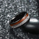 God of the Hunt Ullr Electroplated and Wood Tungsten Wedding Ring