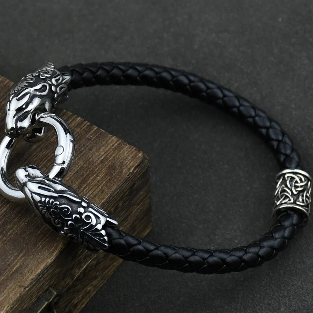 Freya Cat with Runes Steel Bracelet