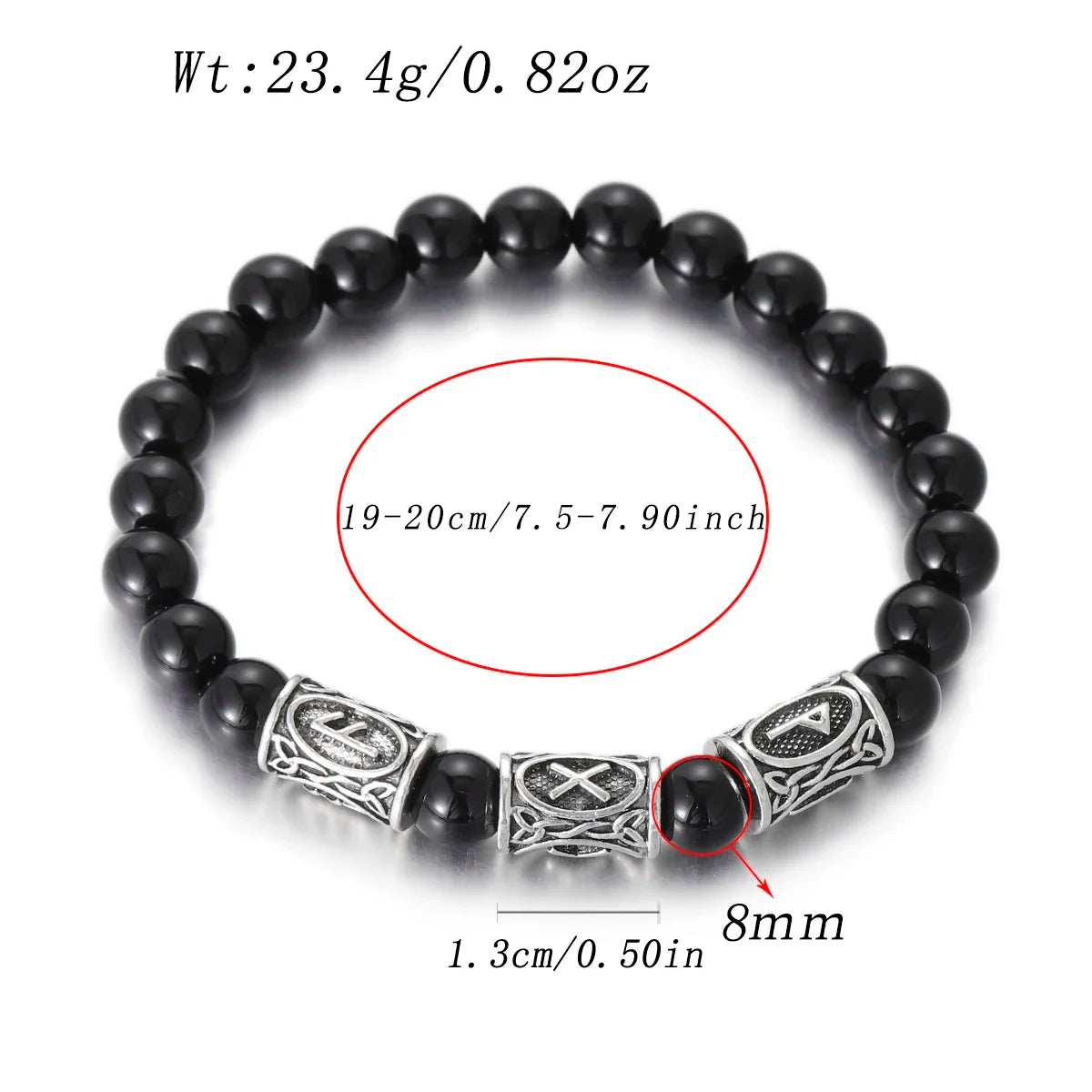 Runes in Lava Stone Bracelet