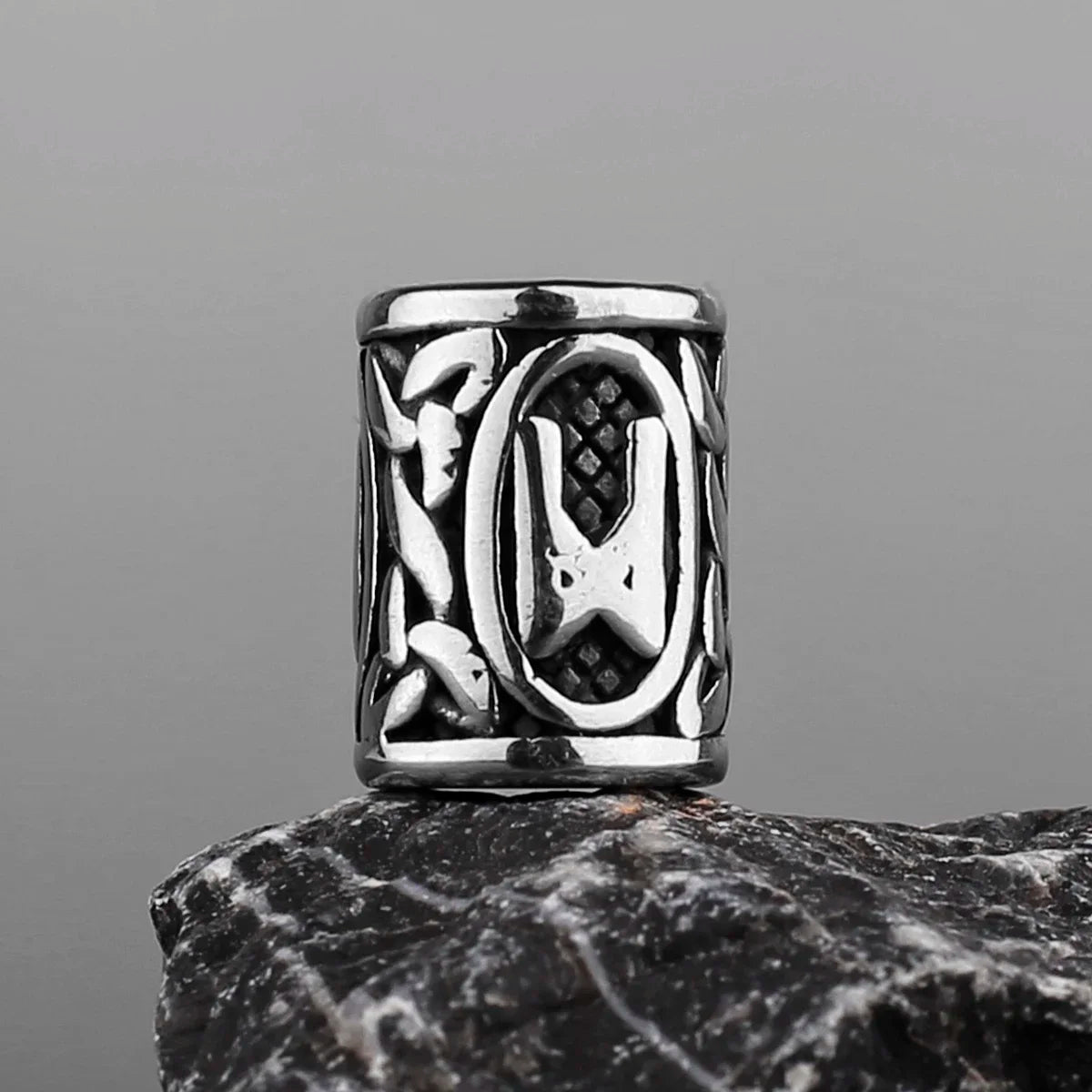 Stainless Steel Runes Beard Rings