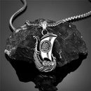 Longship with Valknut stainless Steel Necklace