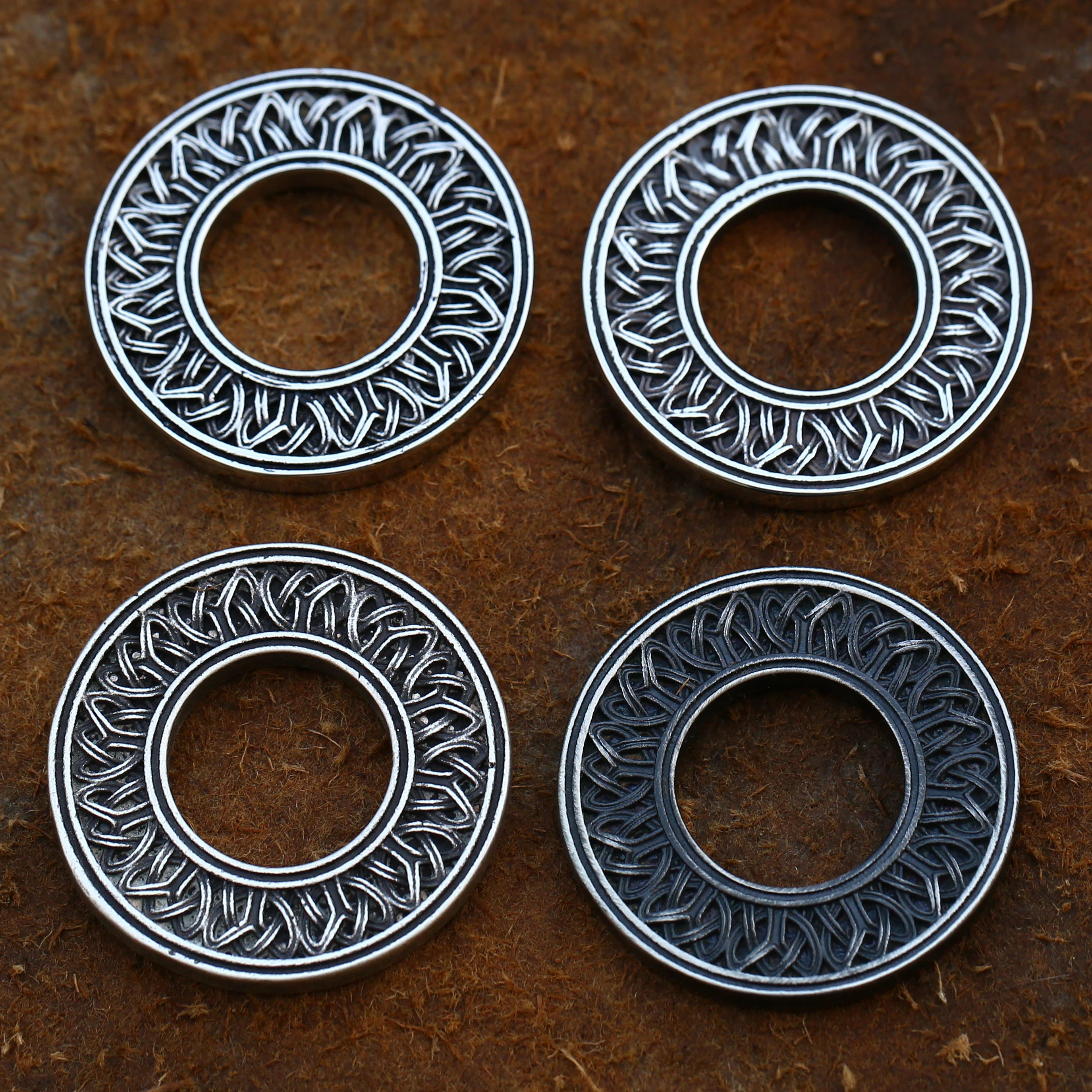 Norse Runes Wheel Stainless Steel Necklace