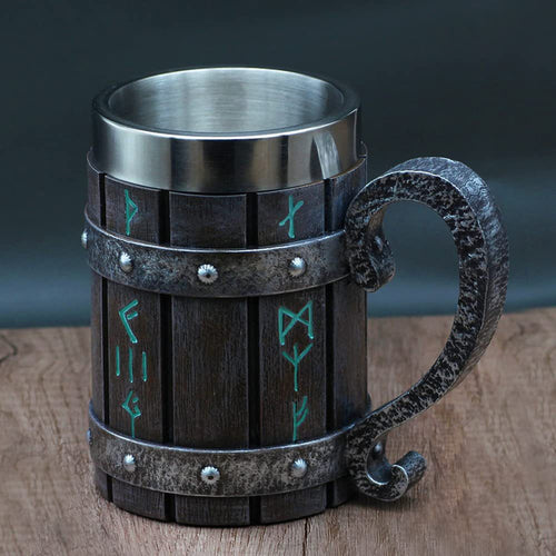 Chope à bière runique viking