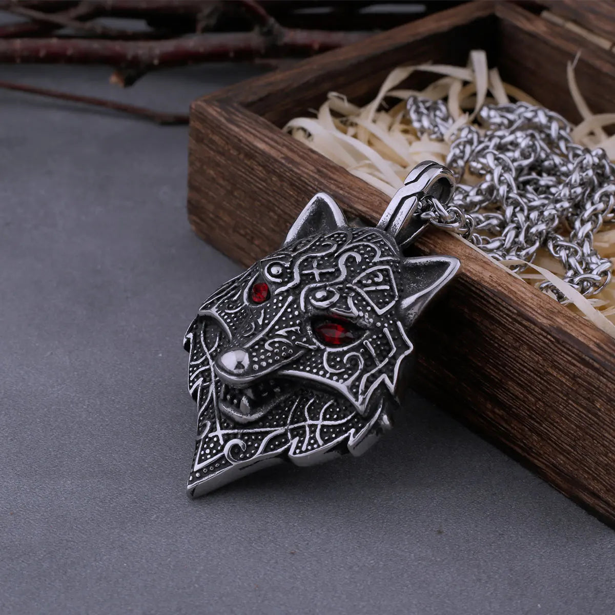 Snarling Fenrir - 316L Stainless Steel Necklace