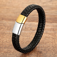 Warrior Braided Wristband Genuine Leather Bracelet