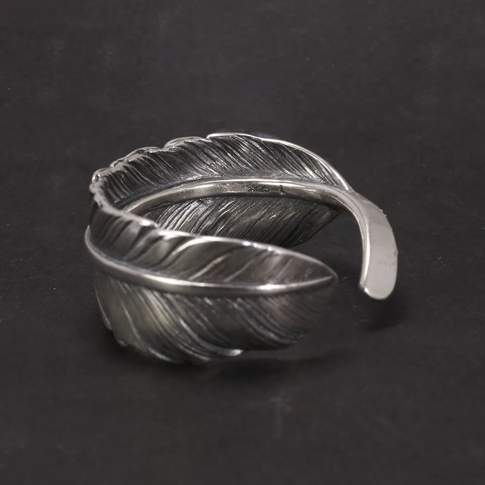 Hugin and Munin Feather 925 Sterling Silver Ring