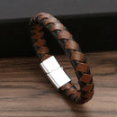 Warrior Braided Wristband Genuine Leather Bracelet