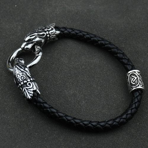 Freya Cat with Runes Steel Bracelet