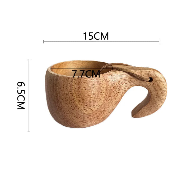 Traditional Norse Wood Carved Mug