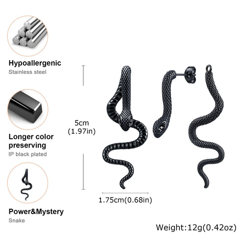 Jormungandr the Midgard Serpent Steel Earrings