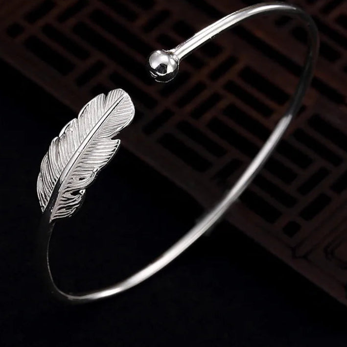Feathers of Freyja’s Falcon 990 Silver Bracelet
