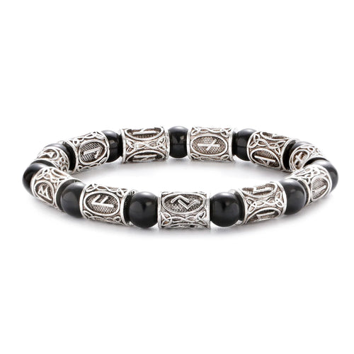 Runes in Lava Stone Bracelet