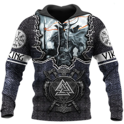 Ravens and Wolves of Odin 3D Printed Hoodie
