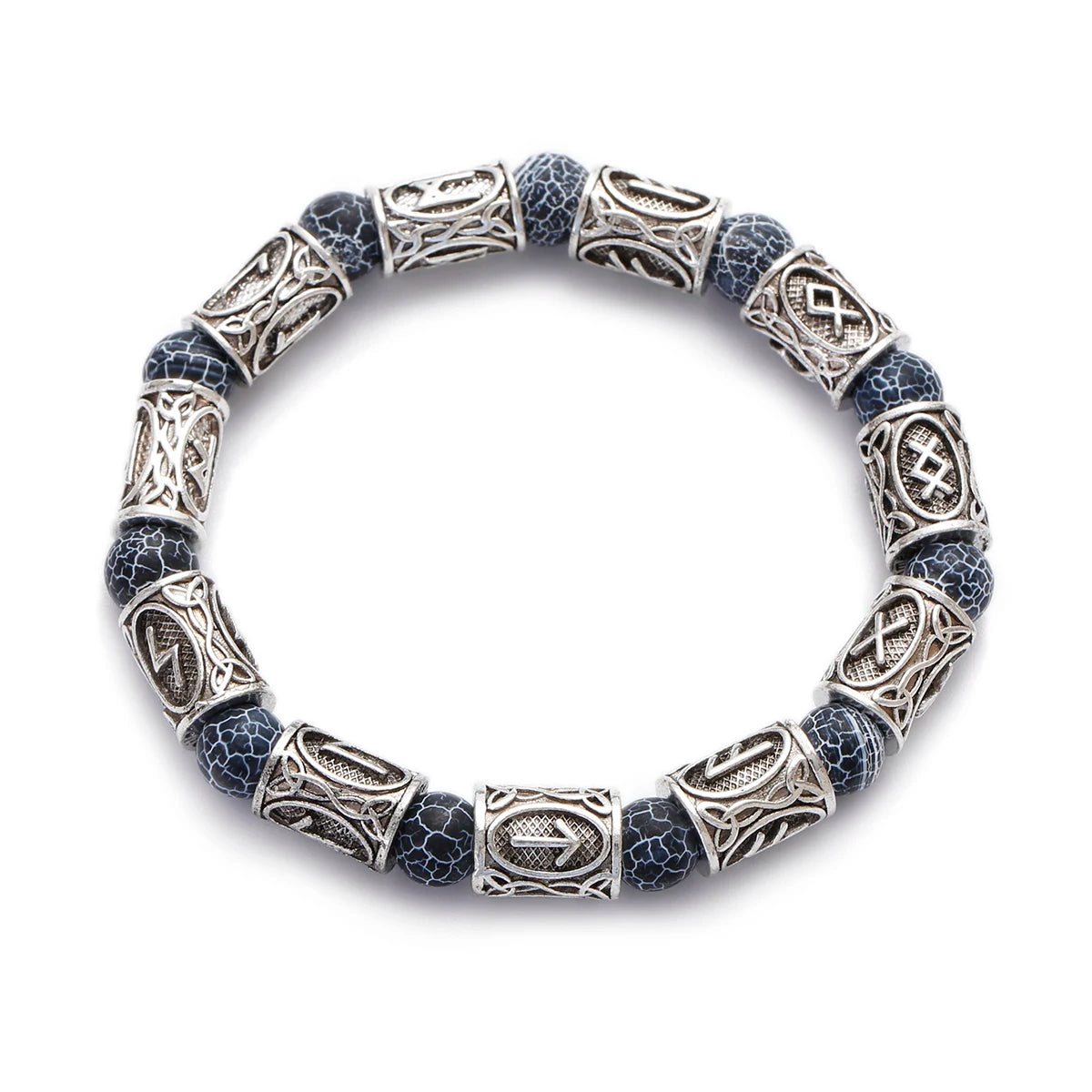 Runes in Lava Stone Bracelet