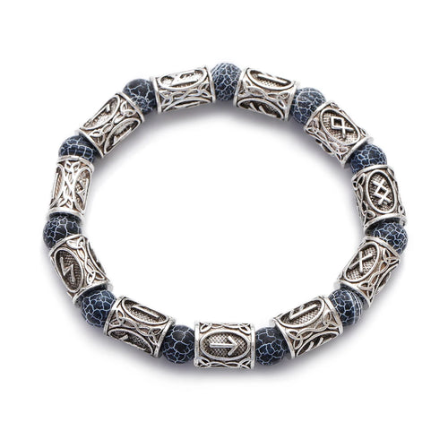 Runes in Lava Stone Bracelet