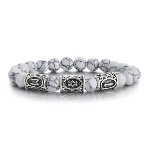 Runes in Lava Stone Bracelet