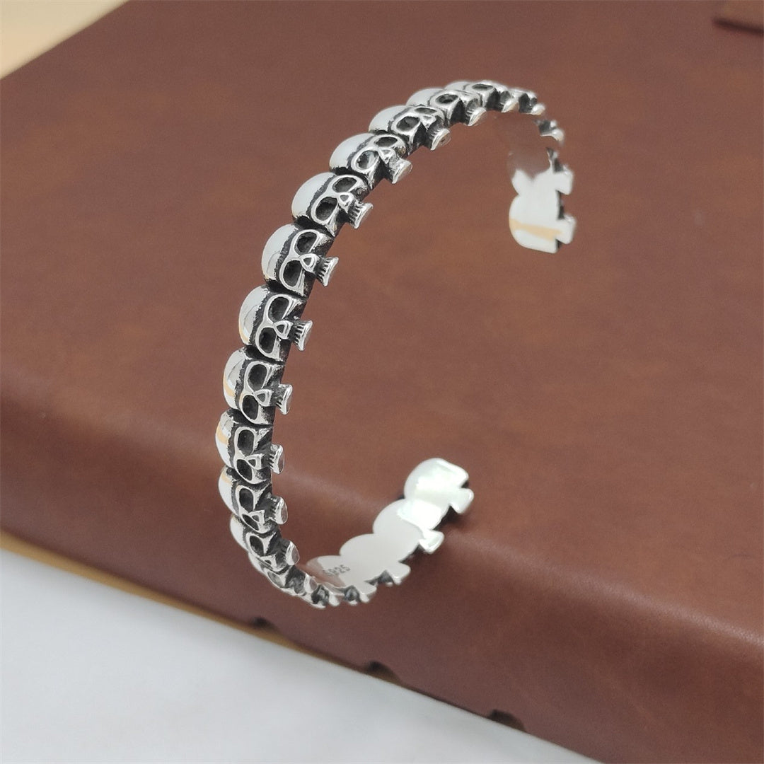 Skulls from Hel Arm Ring in 925 Sterling Silver