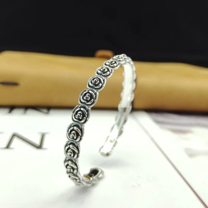 Flowers From The Garden of Freyja 925 Sterling Silver Bracelet