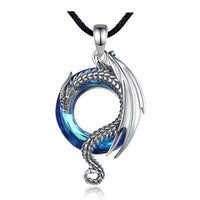 Jormungandr Dragon Circling Midgard 925 Sterling Silver Necklace